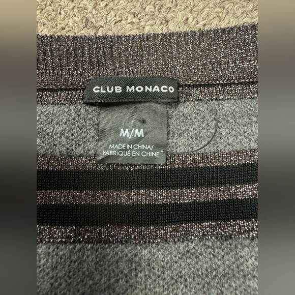 Club Monaco Dress EUC Quarter Sleeve Knit Wool Blend Stripped Size Med - Picture 10 of 11
